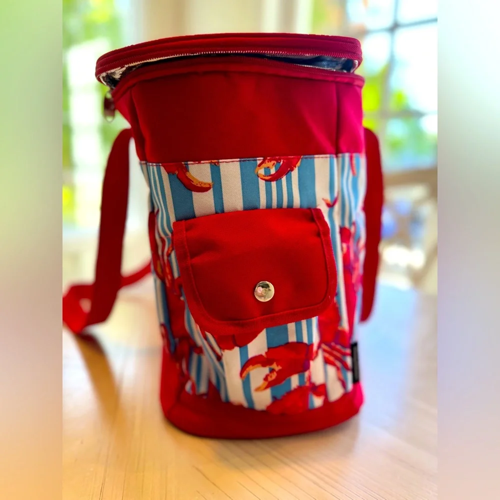Tommy Bahama Large Insulated Cooler Tote Bag | Beach Picnic Travel | Crab Print